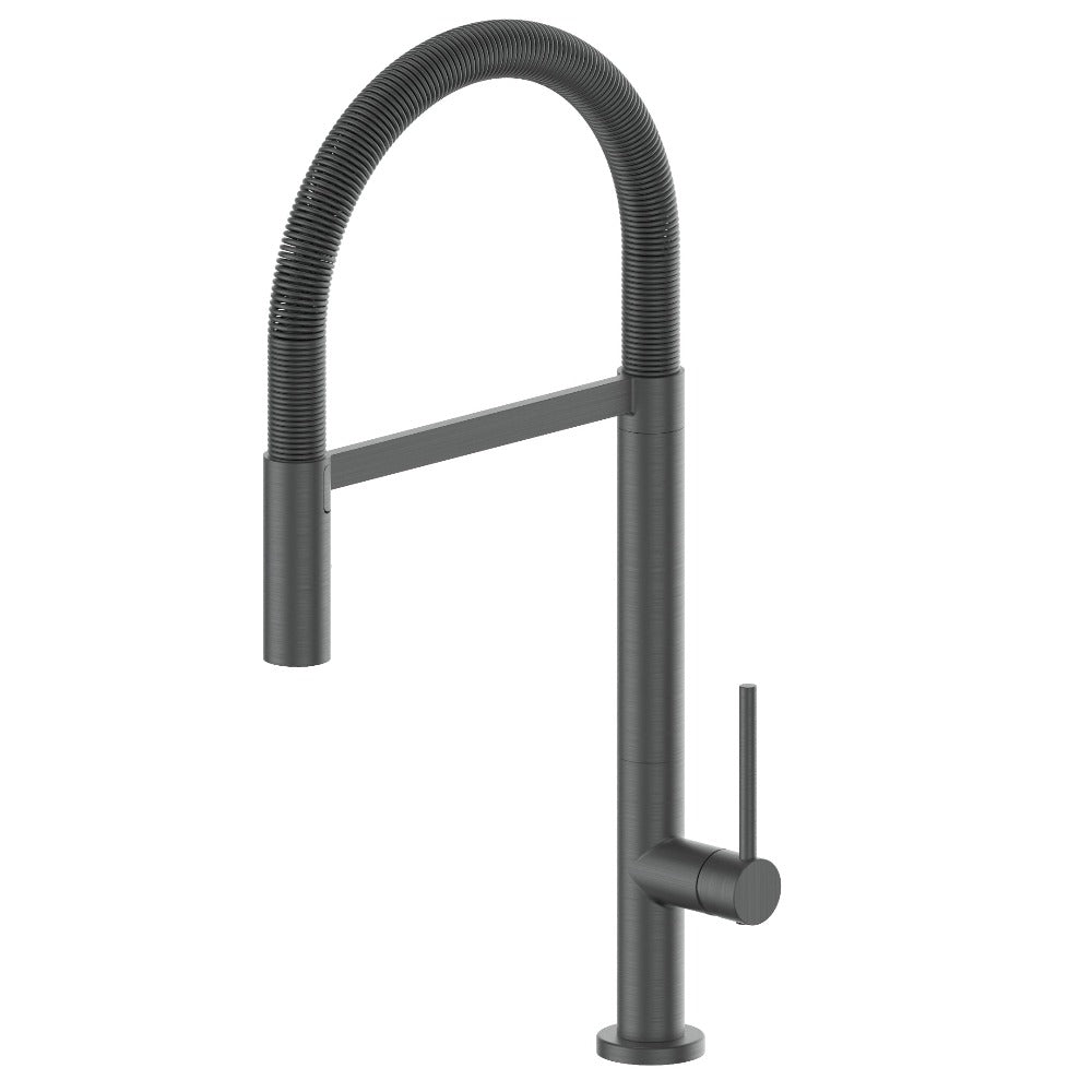 ZLINE Incline Pull Down Single Handle Kitchen Faucet in Gun Metal - Modern Matte Black Pull-Down Sprayer for Sink, Perfect for Cooking, Washing Dishes & Filling Pots (INC KF GM)