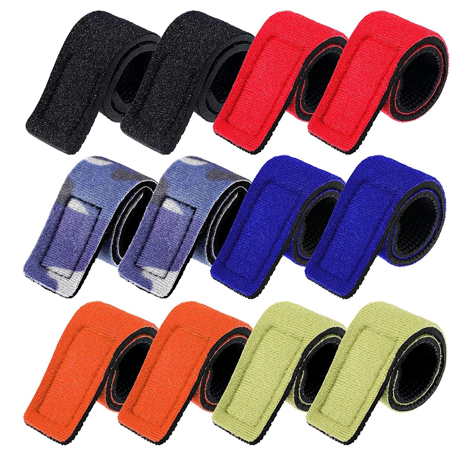 **12 Pack Adjustable Non-Slip Velcro Fishing Rod Straps - Secure Fishing Rods, Badminton Rackets & Sports Gear | Perfect for Anglers & Outdoor Enthusiasts**