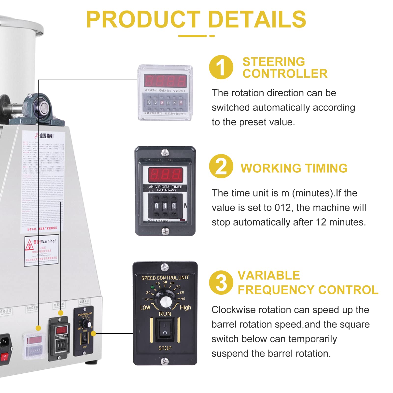 YUCHENGTECH 20L Lab Powder Mixer Machine - Industrial Dry Powder Blender for Food, Chemical & Medical Use - 0-33 RPM Granule Mixer (220V, 20L Capacity 5-10kg) - Perfect for Laboratory, Pharmacy & Food Processing Facilities