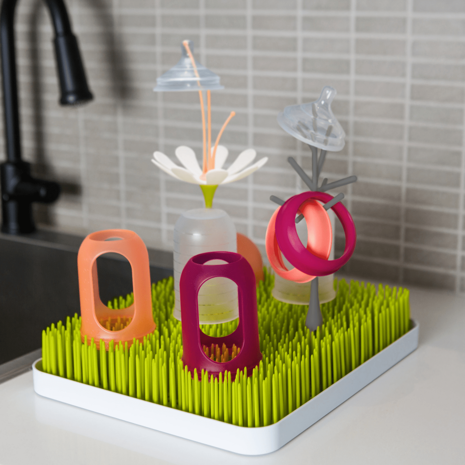 Boon Lawn, Twig & Stem Bundle - 3 Piece Baby Feeding Set | Silicone Dish & Utensils for Toddlers | Perfect for Baby-Led Weaning & Mess-Free Mealtime