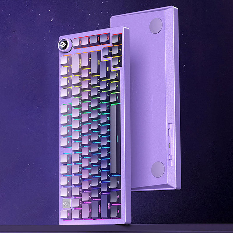 Leobog Hi75 Glitter Aluminum Mechanical Keyboard with Gradient Side Printed Keycaps - Crisp HiFi Typing Sound for Gaming, Office & Programming