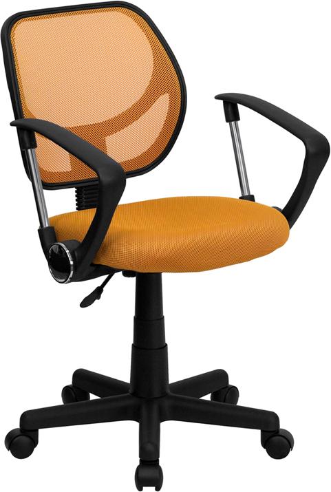 FLASH Neri Kids Low Back Black Mesh Swivel Task Office Chair with Curved Square Back and Arms - Ergonomic Study Chair for Children, Perfect for Homework, Online Classes & Gaming Desks