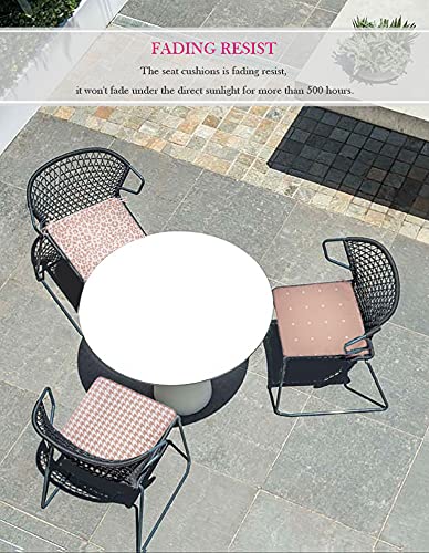 Outdoor Chair Cushions Set of 2 - 18x18 Inch Pink Polka Dot Square Patio Seat Cushions with Ties - Waterproof & UV Resistant for Garden, Deck, Poolside Furniture (Perfect for Outdoor Lounging & Entertaining)
