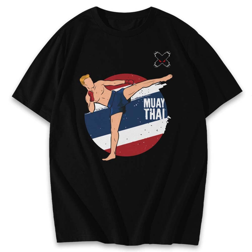 Muay Thai Training Shirts for Men & Women - Front Kick Design - Perfect for MMA, Kickboxing & Fitness Workouts