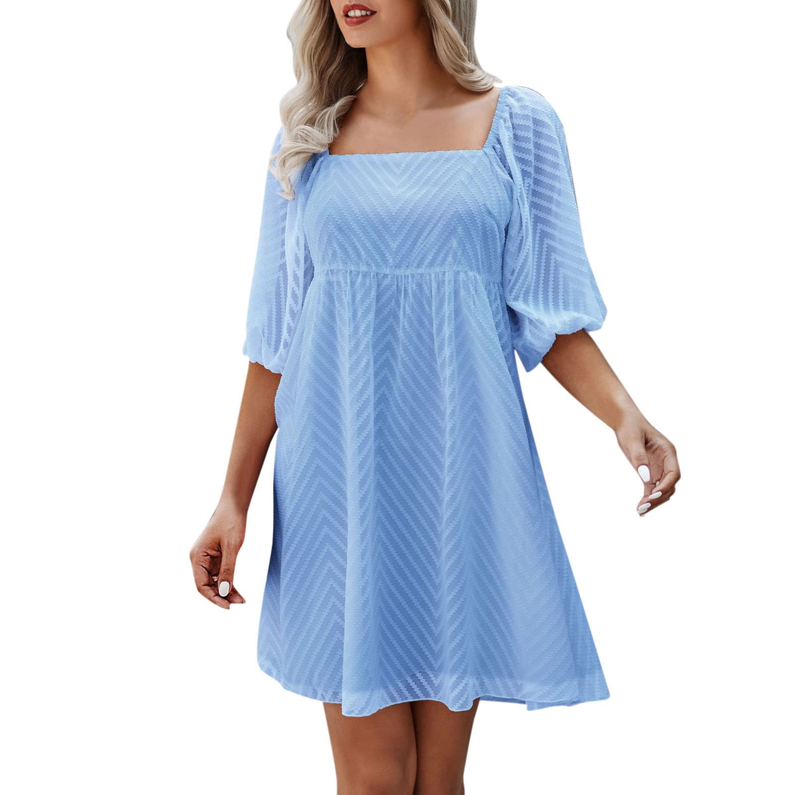 Boho Backless Summer Dresses for Women - Square Neck A-Line Beach Mini & Long Maxi Dresses | Perfect for Vacations, Pool Parties & Date Nights