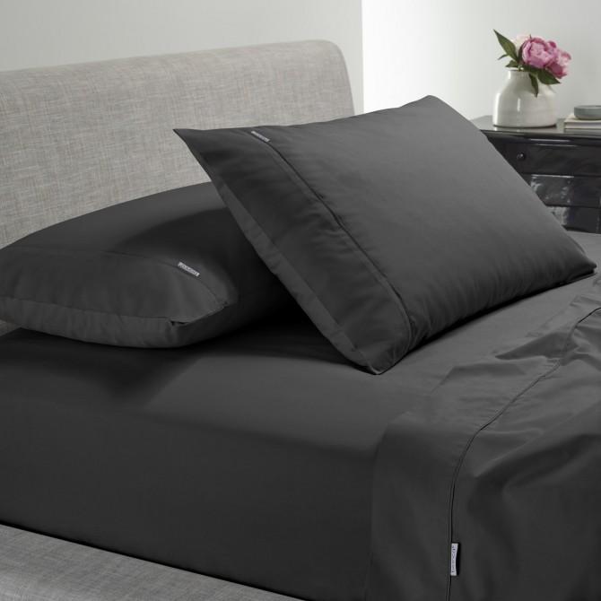 Premium 300 Thread Count Cotton Percale Sheet Set - Queen Size Charcoal Gray by Bianca | Soft & Breathable Bedding for Hotels, Guest Rooms & Luxury Home Use
