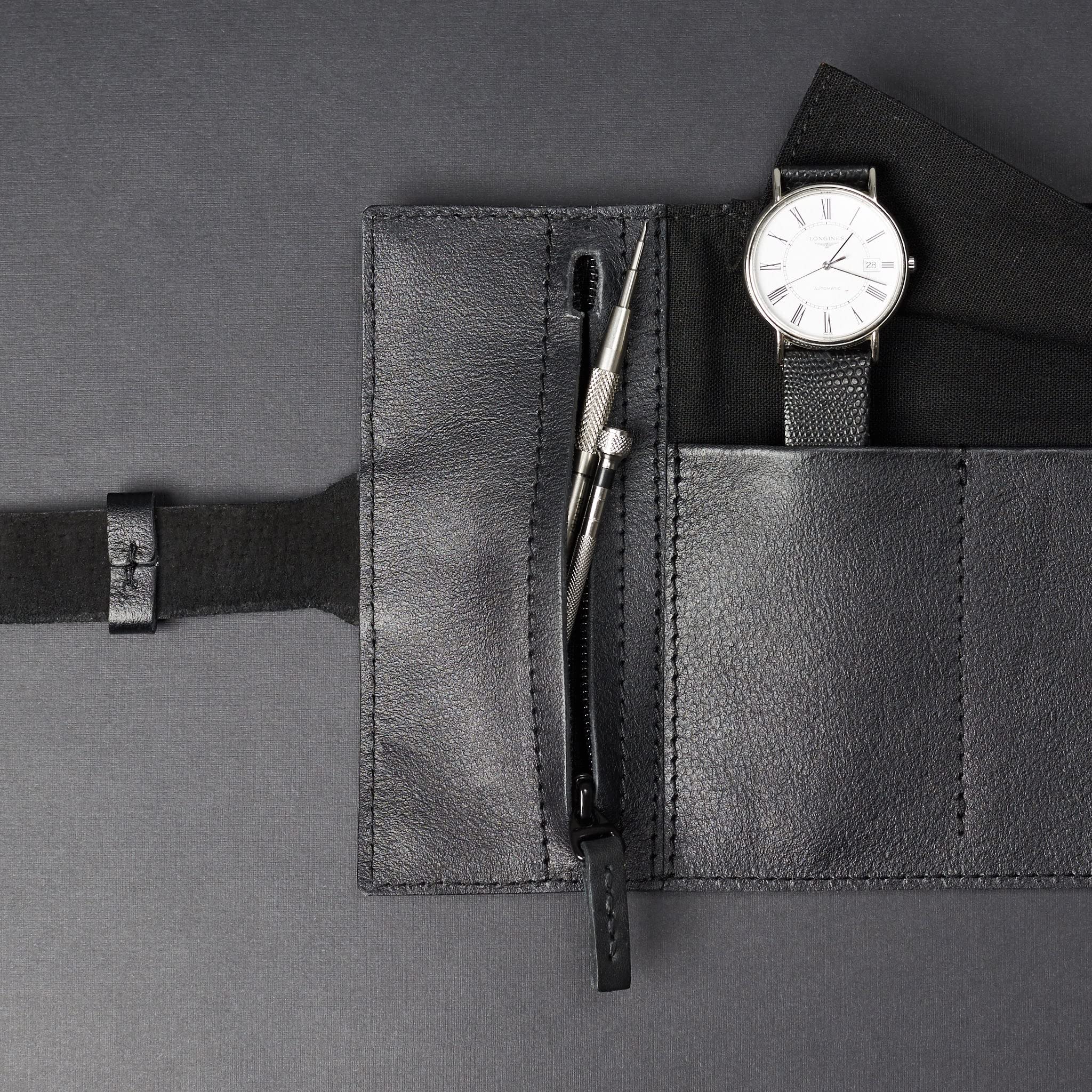 Luxury Watch Roll for Men - 3 Watch Travel Storage Pouch & Organizer Box | Apple Watch Band Case | Perfect for Travel, Business & Gift (Black, 3 Watch Slots) | Watch Display Case for Watch Collectors & Professionals