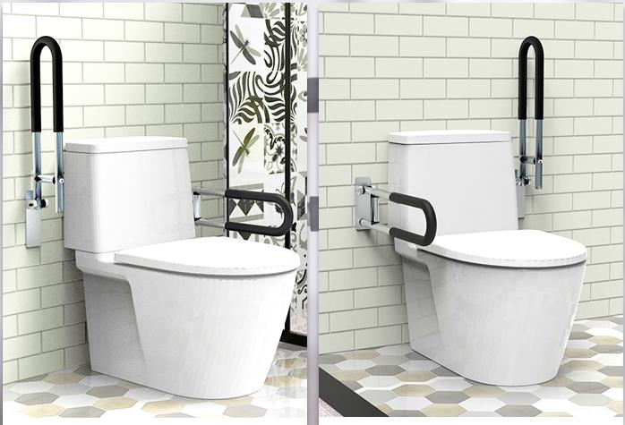CalCare Aluminum Series Handrail/Grab Bar - Durable Bathroom Safety Rail for Seniors & Disabled - Non-Slip Shower & Toilet Support Bar for Home Accessibility (ADA Compliant) - Perfect for Elderly Care & Mobility Assistance