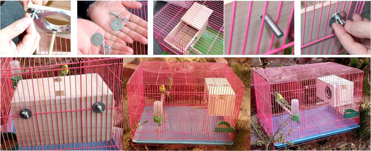 Premium Parakeet Nest Box - Budgie Breeding House for Lovebirds & Parrotlets | Safe Wooden Mating Box with Ventilation | Perfect for Bird Breeding, Nesting & Pet Bird Care (Model 848102)