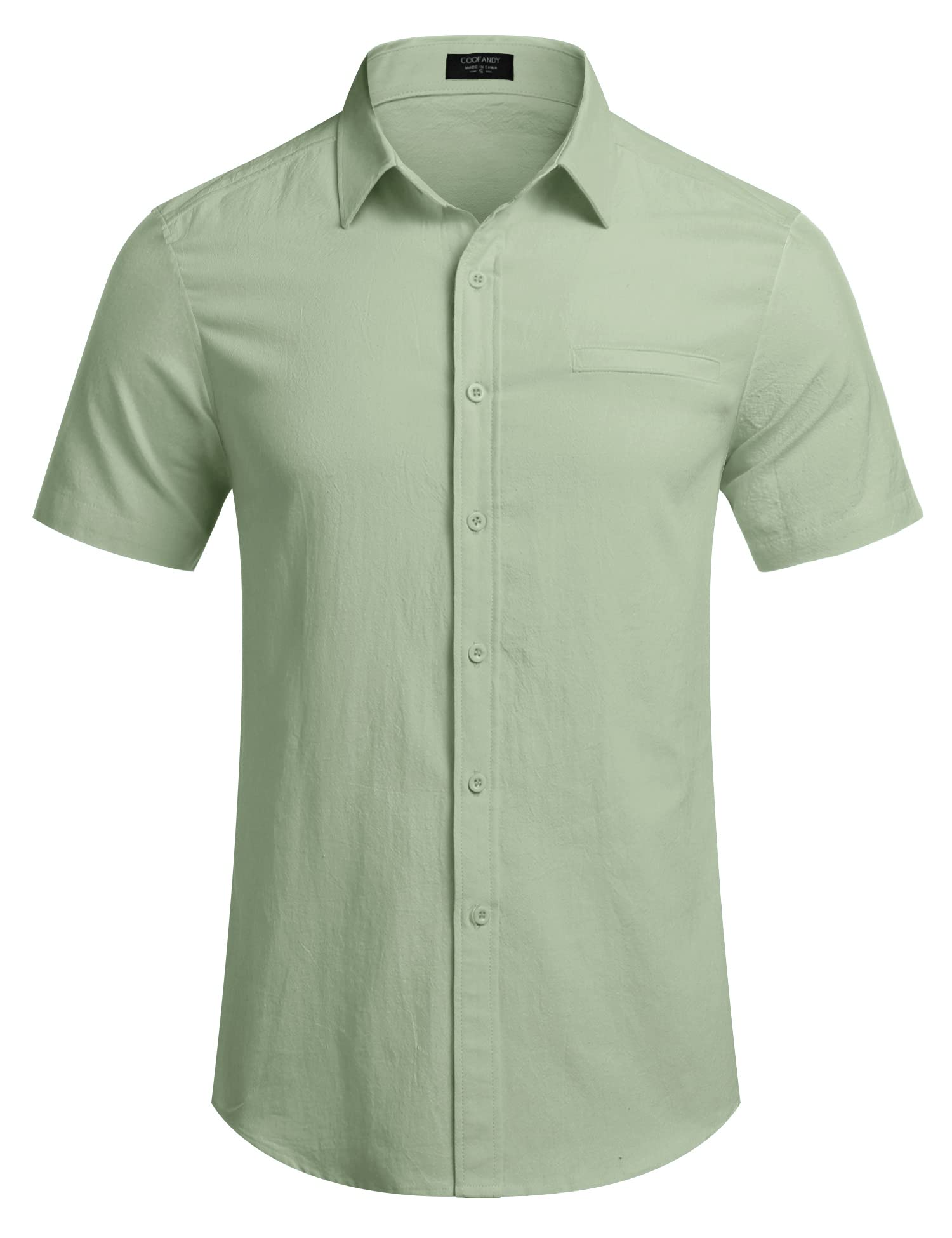 COOFANDY Men's Casual Linen Short Sleeve Button Down Shirt | Breathable Summer Hawaiian Shirt for Beach Vacation & Outdoor Activities