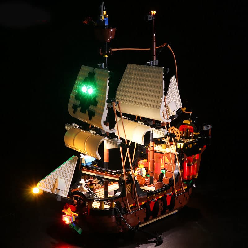 LED Lighting Kit for Lego 31109 Pirate Ship - USB Powered Light Set for Lego Building Blocks (Lights Only, No Lego Included) - Perfect for Display, Photography & Nighttime Play