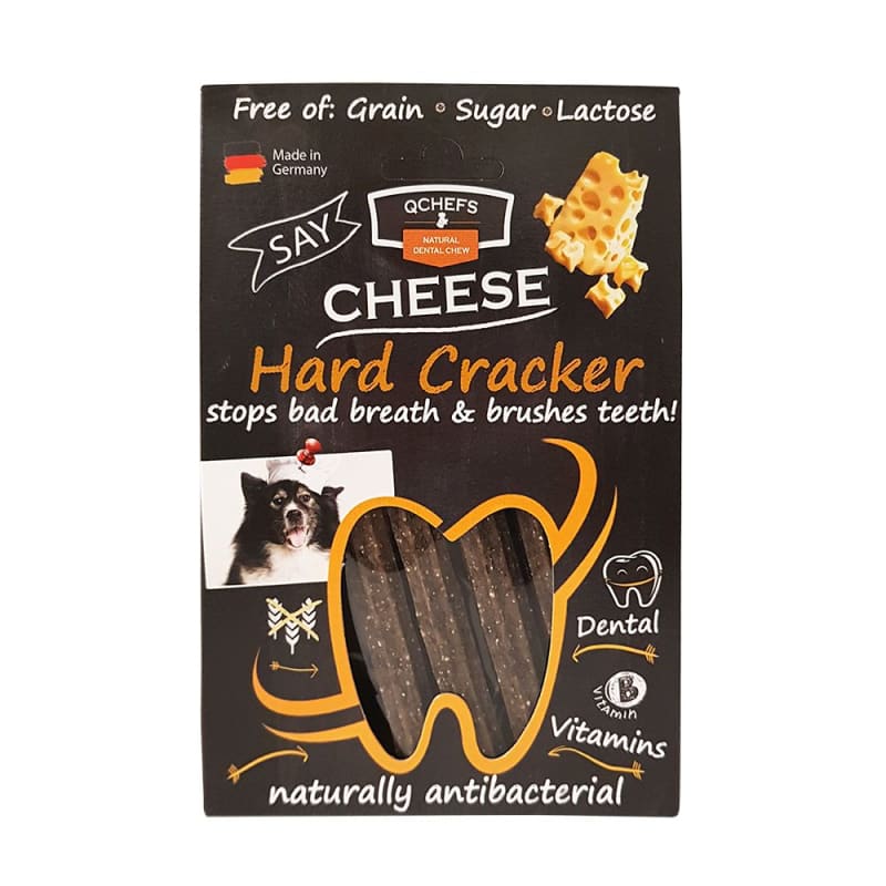 Qchefs Natural Hard Cracker Dental Dog Chew 75g - Healthy Teeth Cleaning Treat for Small & Medium Dogs - Perfect for Training, Teething & Oral Care