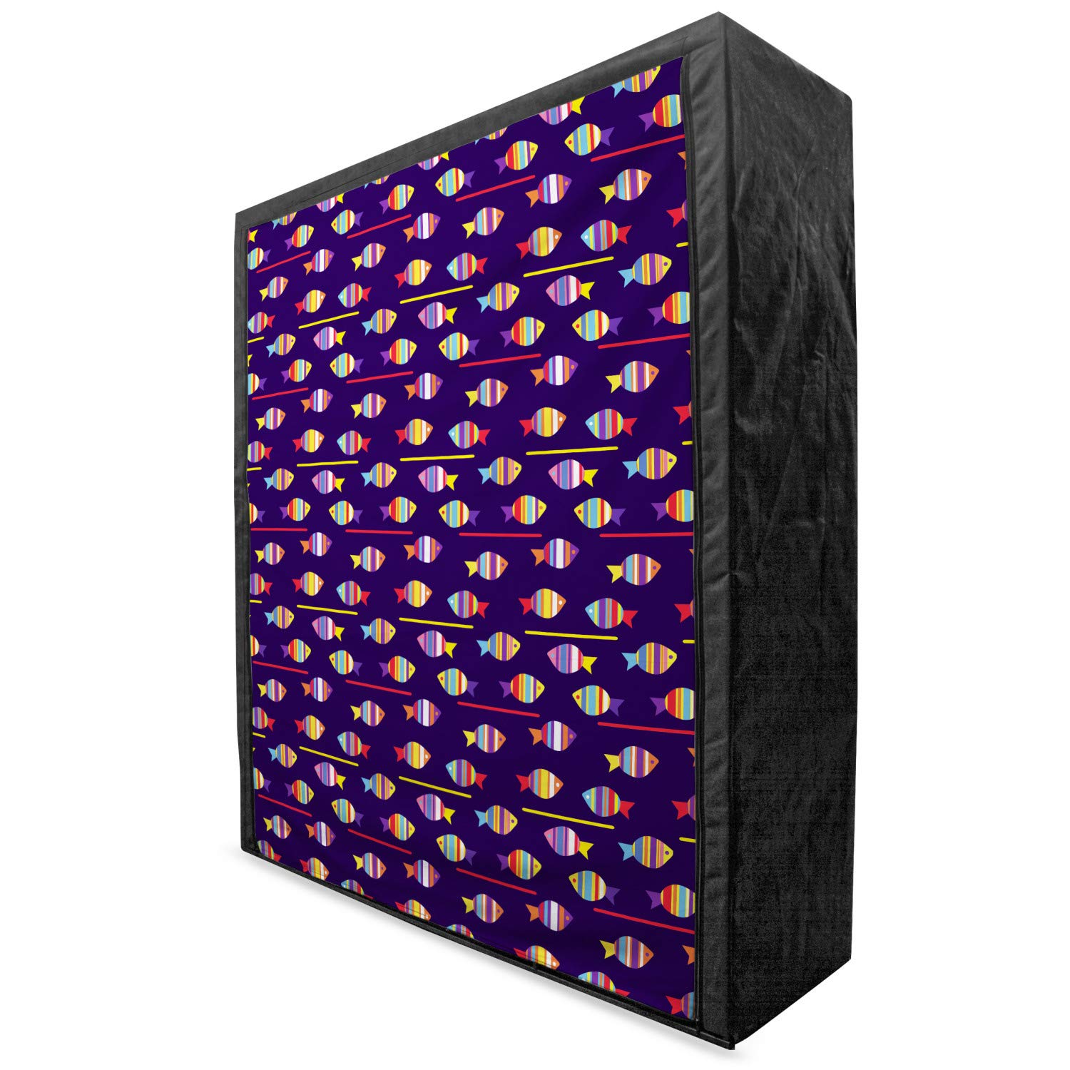 Ambesonne Fish Portable Fabric Wardrobe with Rainbow Aquatic Pattern - 59