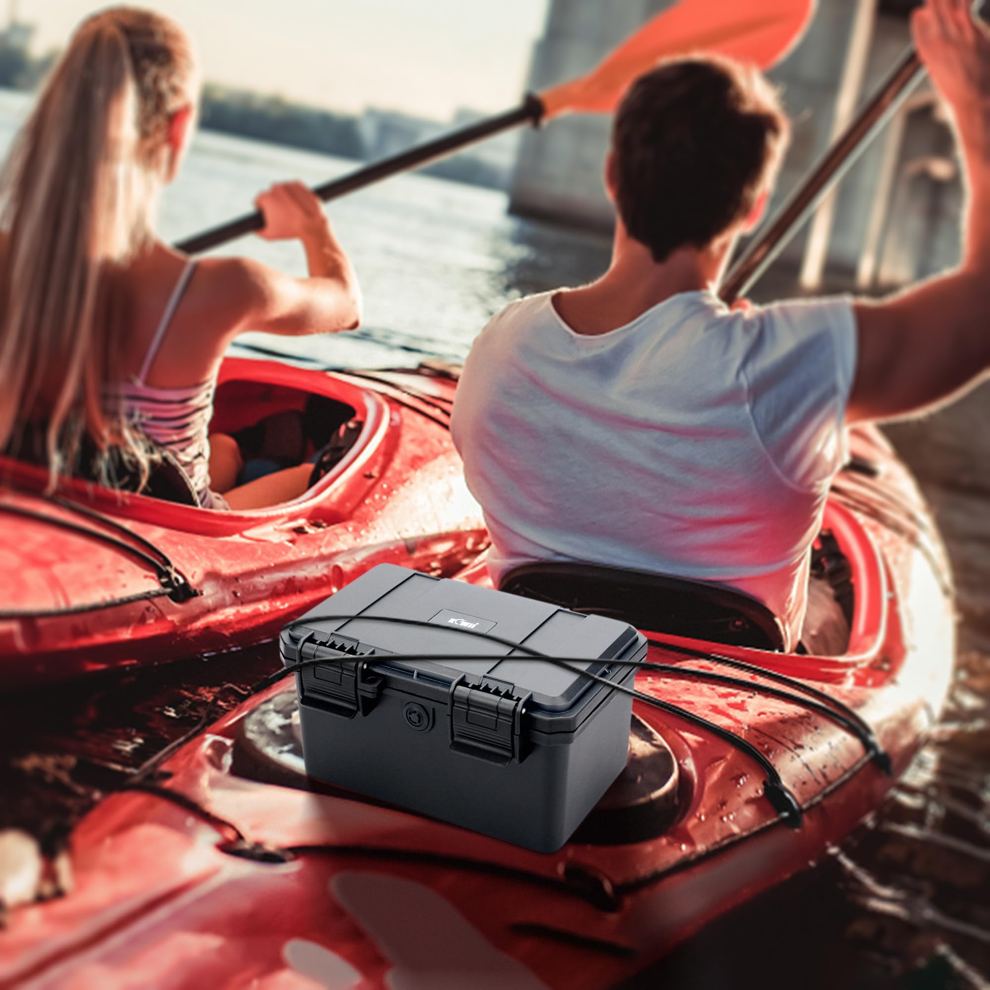 KIWIFOTOS IP67 Waterproof Dry Box - Shockproof Hard Case for Outdoor Gear Storage | Perfect for Boating, Kayaking, Camping, Diving, Fishing & Hiking | Safely Protects Cameras, Phones & Electronics from Water, Dust & Impact