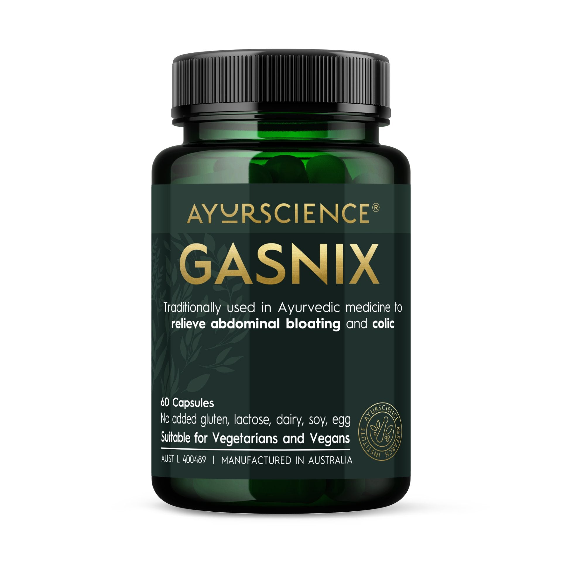 Ayurscience GASNIX - Natural IBS Relief Supplement for Bloating, Gas & Digestive Comfort | Supports Gut Health & Soothes Irritable Bowel Syndrome Symptoms | Perfect for Travel, Stressful Days & Sensitive Stomachs