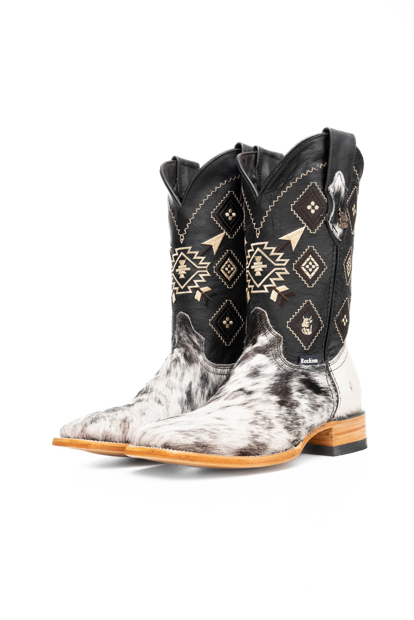 Authentic Men's Cowhide Square Toe Cowboy Boots - Size 8 Western Boots for Country Dancing, Rodeo & Casual Wear - Premium Leather Cowboy Boots for Men