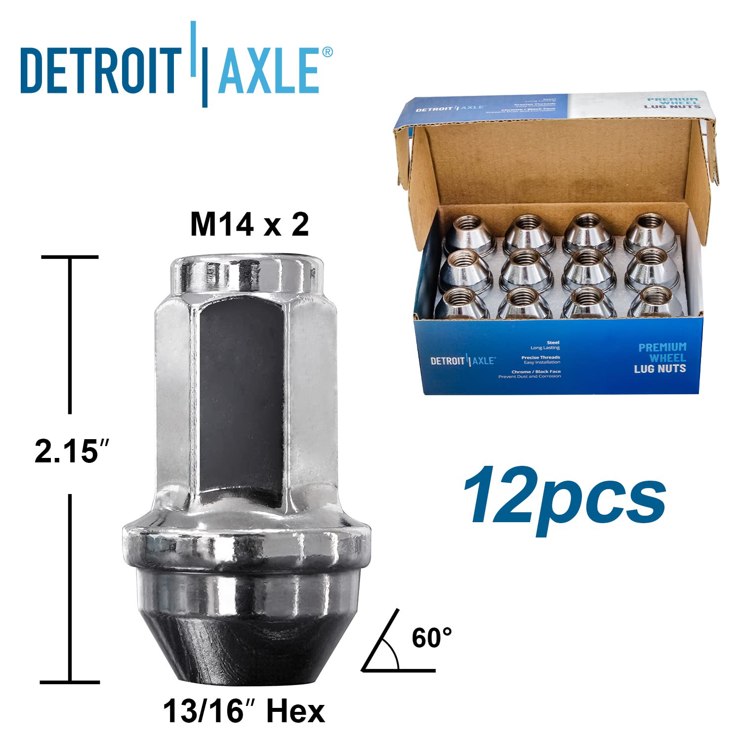 Detroit Axle 4WD Front Wheel Bearing Hub Kit for Ford F-150 Expedition & Lincoln Mark LT Navigator - 2 Wheel Bearings & Hubs with 24 Lug Nuts - Perfect for Off-Roading, Towing, and Heavy-Duty Truck Maintenance