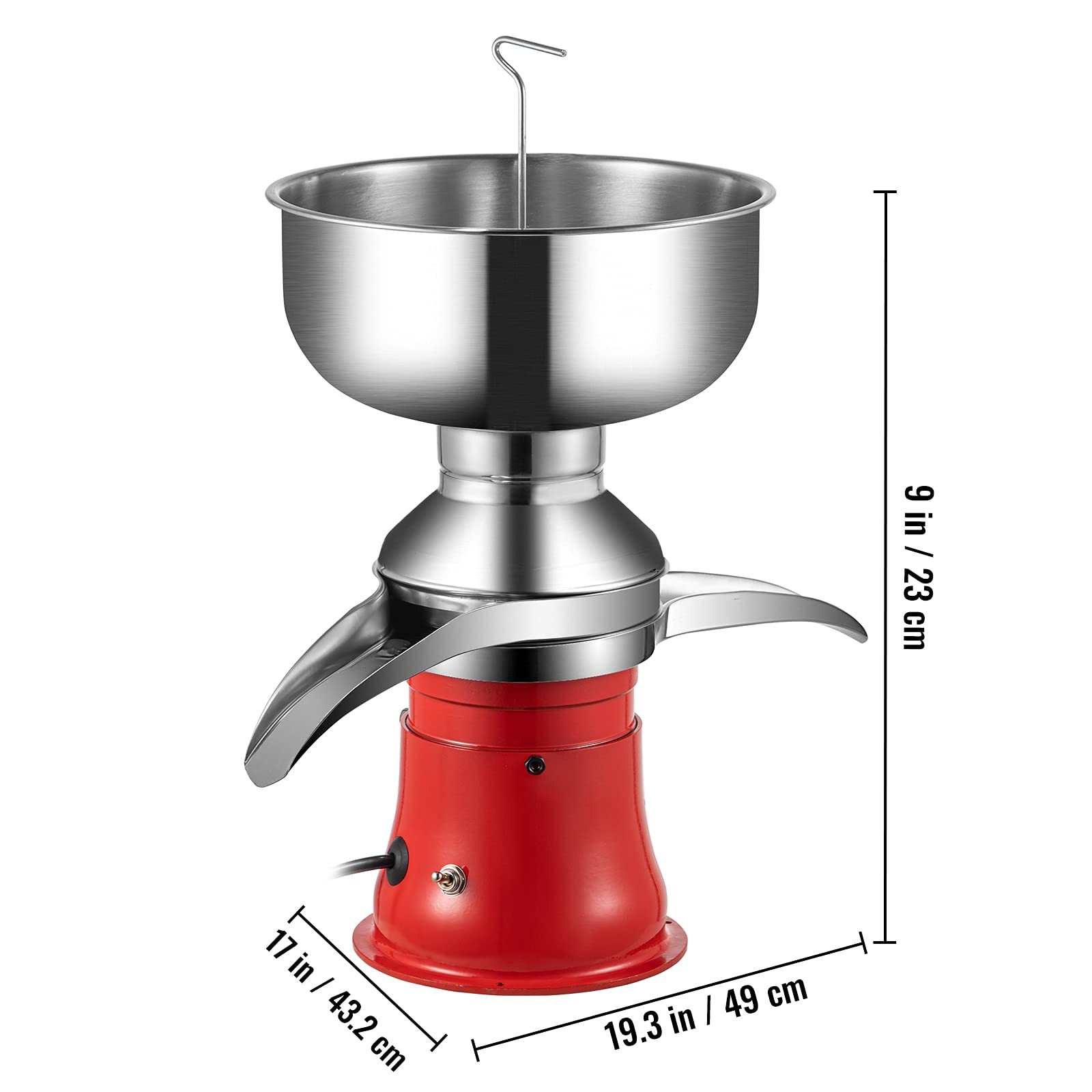VEVOR Electric Milk Cream Centrifugal Separator - 25 Gal/H & 100L/H Stainless Steel Goat & Cow Milk Separator for Skim Milk - Perfect for Dairy Farms, Homesteads & Small Dairy Businesses
