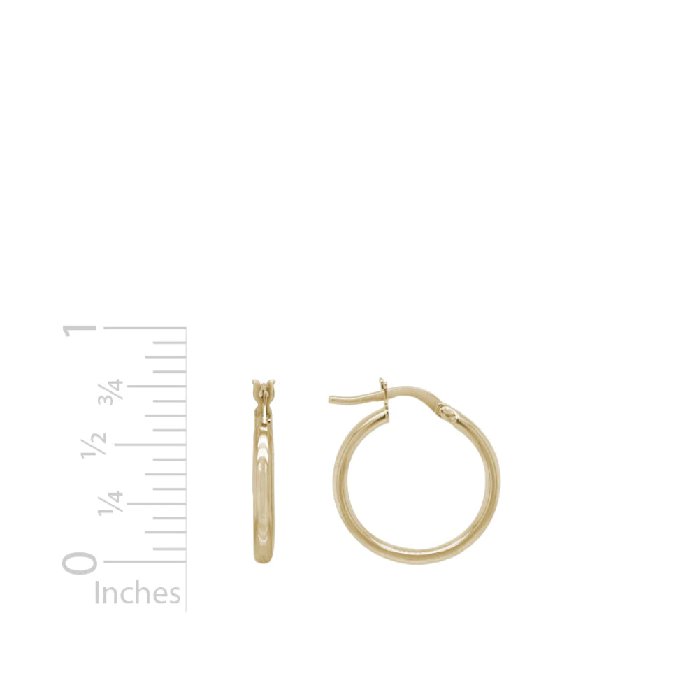 14K Gold 15mm Hoop Earrings for Women - Classic Circle Huggie Earrings - Perfect for Everyday Wear, Parties & Gifts