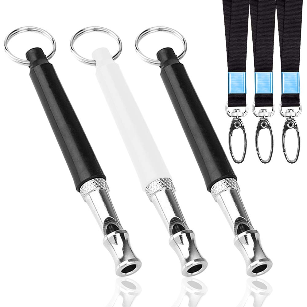 Maxin 3 Pack Professional Dog Training Whistles - Stop Barking & Recall Training with Lanyard - Ideal for Small Medium Large Dogs - Perfect for Outdoor Hiking, Park Walks & Obedience Classes