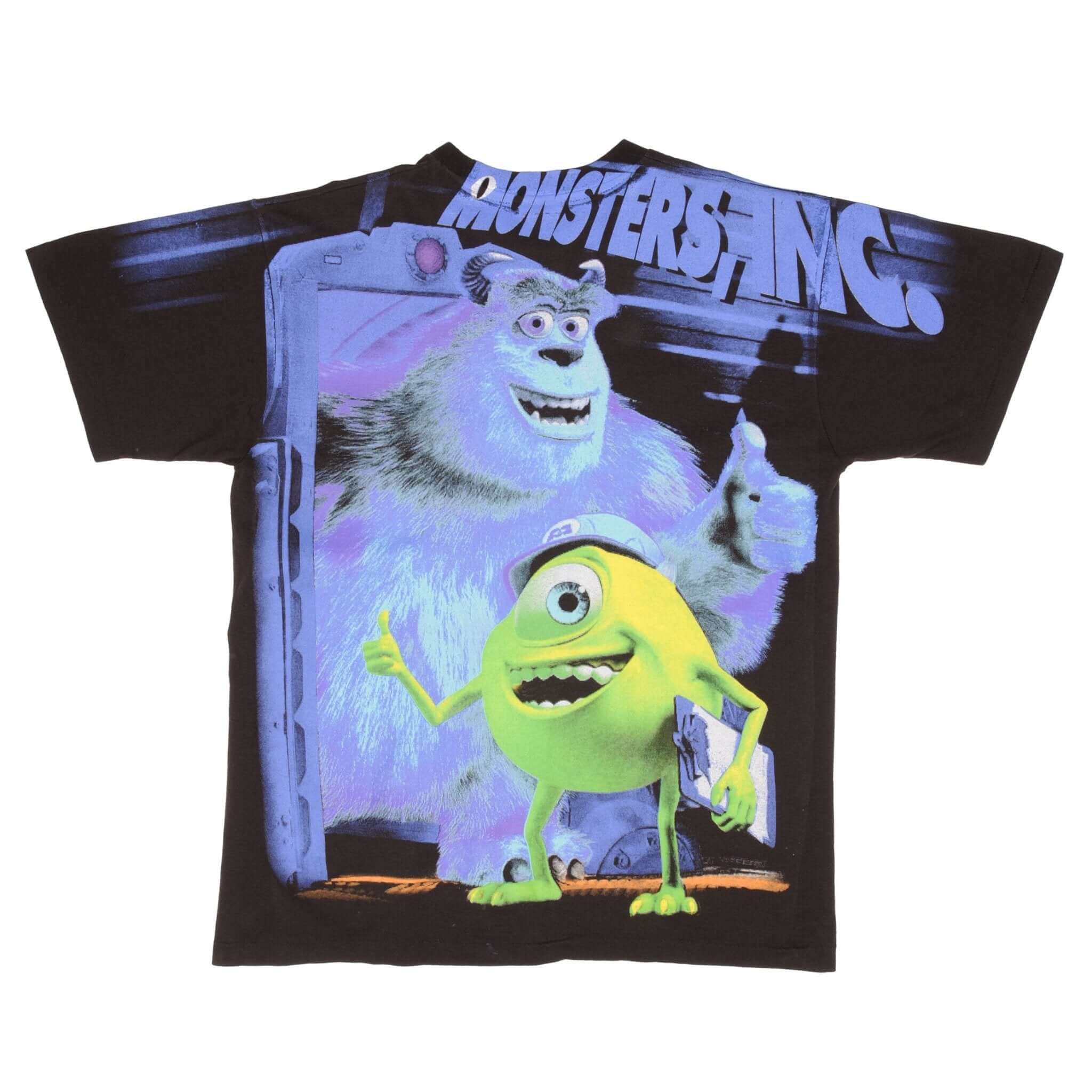 Monster Inc Mike & Sully Bootleg All Over Print Tee Shirt - XL Size | Disney Pixar Movie Fan Gift, Casual Wear & Cosplay Costume