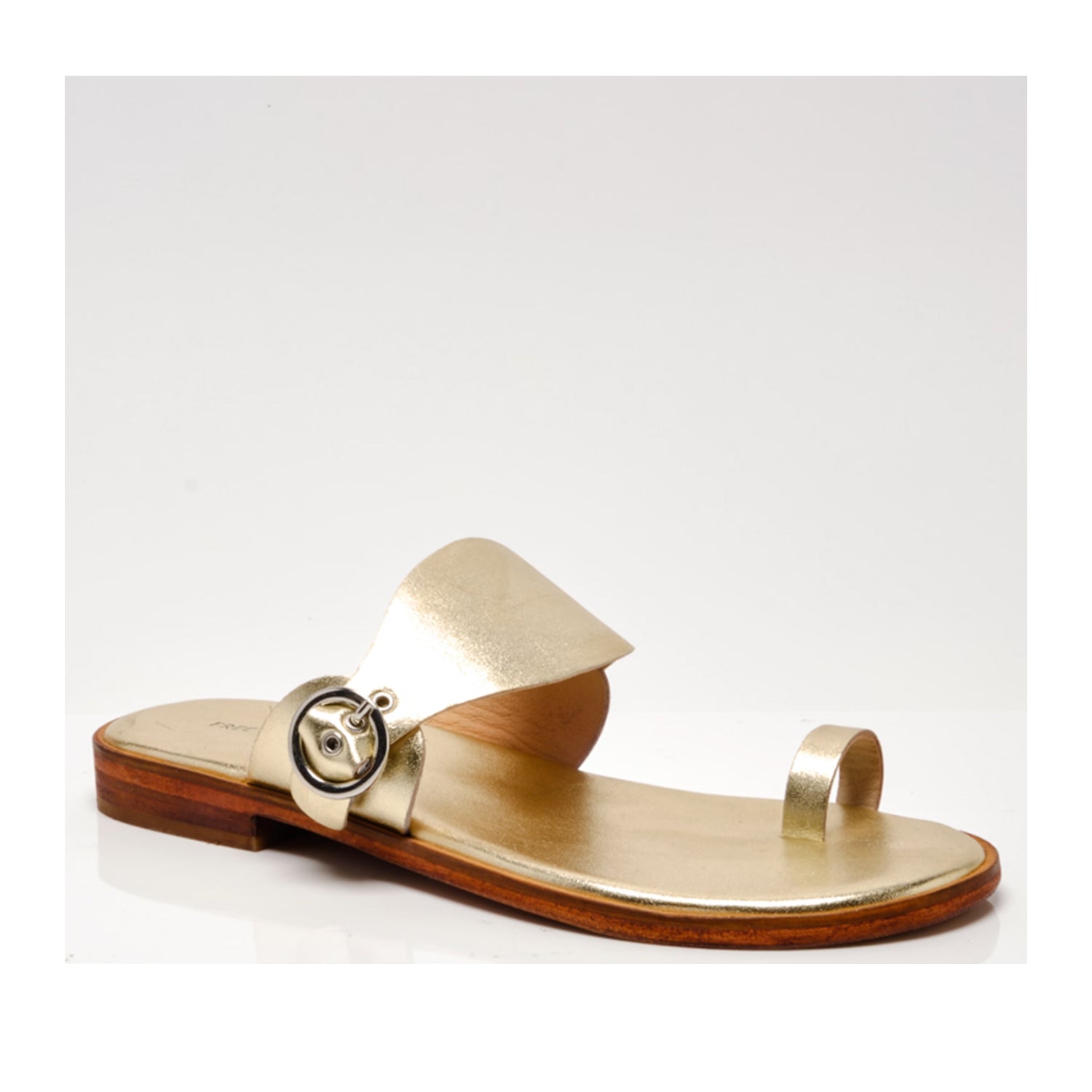 Free People Women's Barcelona Slip On Sandal - Comfortable Gold Leather Casual Shoes for Summer Beach, Travel & Everyday Wear