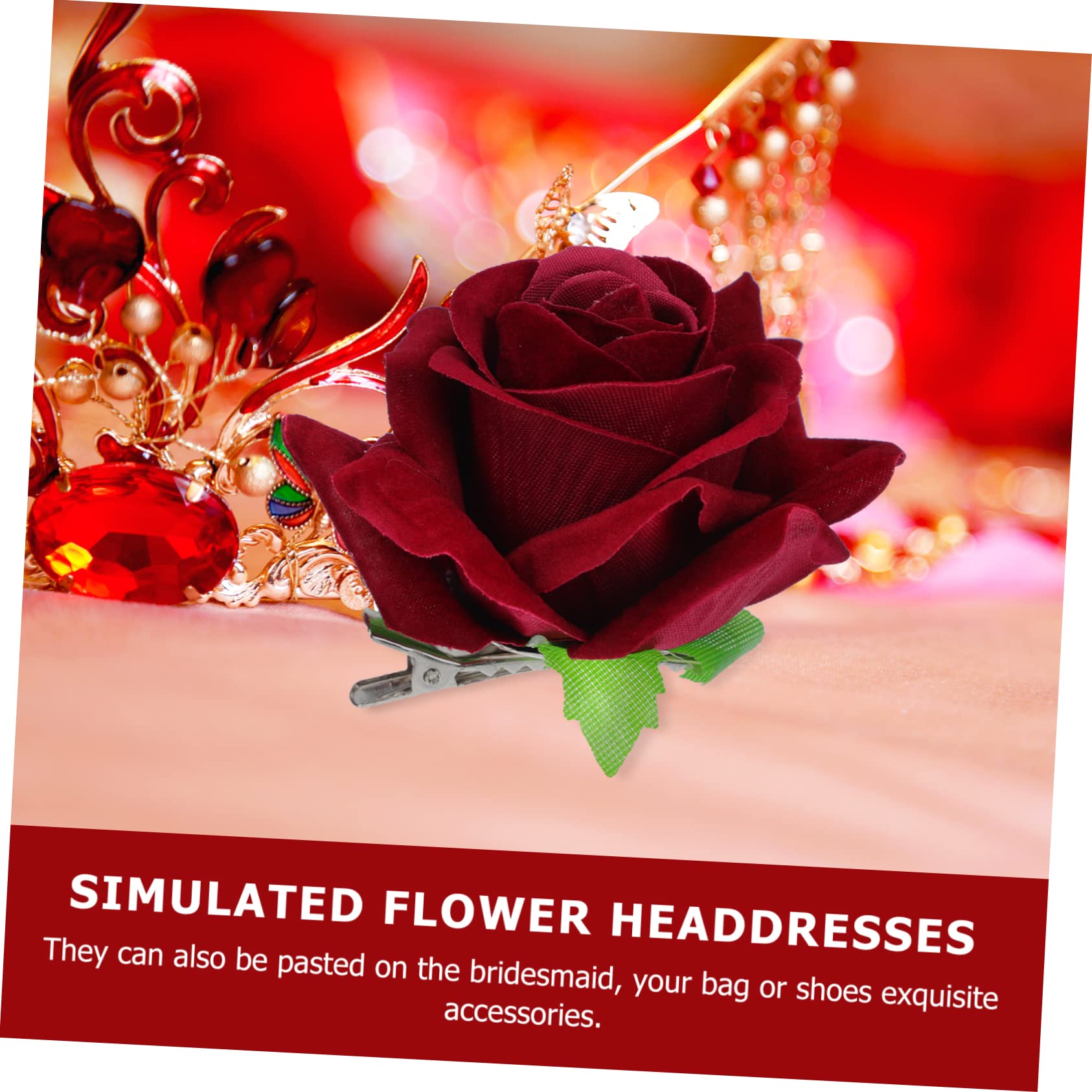 ABOOFAN Elegant Rose Hair Clip Set - High-Quality Simulated Flower Brooch & Comb for Weddings, Prom, Parties | Unique Headdress for Special Occasions & Formal Events