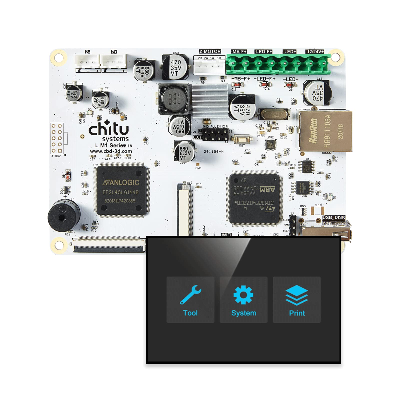 STM32F407 ChiTu L M1 Control Board - 8.9 Inch 4K Mono Motherboard for Kelant S400/S500 3D Printers with TMC2209 Driver | 3D Printer Integrated Controller (Board + 2.8