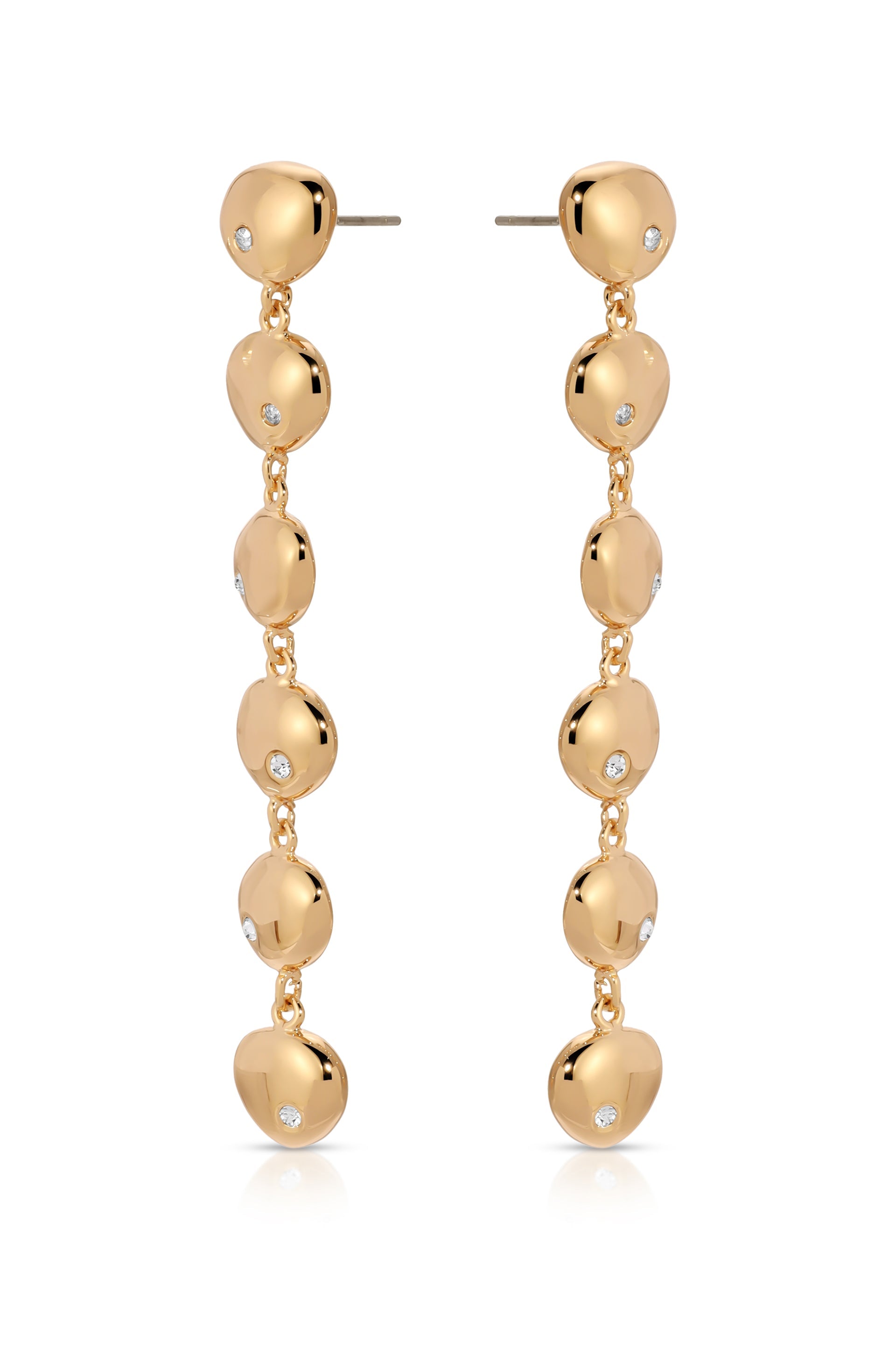 Polished Pebble Linear Dangle Earrings for Women - Minimalist Stone Drop Earrings - Perfect for Office, Date Night & Special Occasions