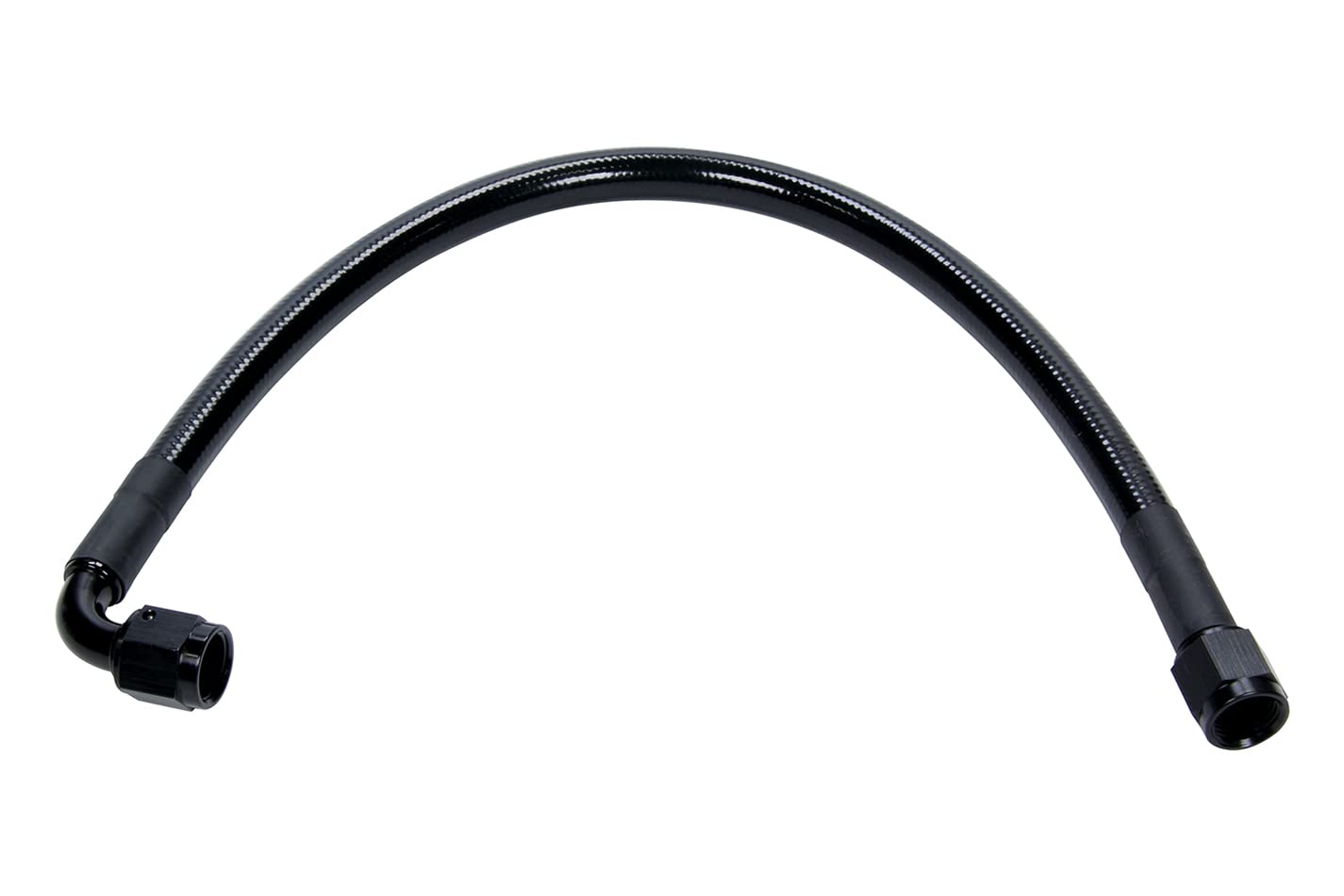 Allstar Performance Coated Braided Stainless Steel Hose -6AN 12 Inch with 90 Degree Fitting for High-Performance Fuel & Oil Lines - Perfect for Racing, Automotive & Marine Applications