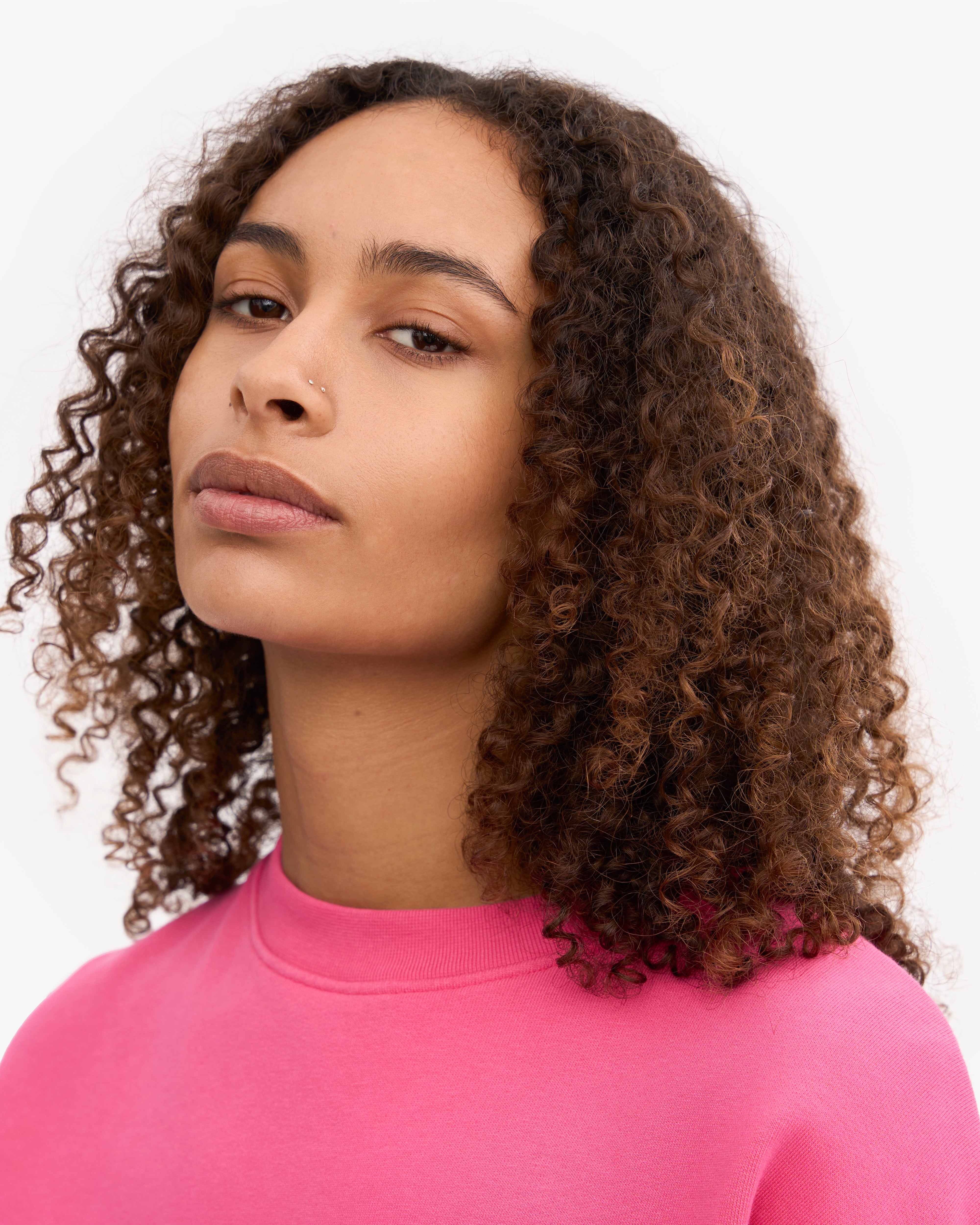 Organic Oversized Crewneck Sweatshirt - Bubblegum Pink | Soft Cotton Unisex Pullover for Women & Men | Perfect for Casual Wear, Lounge & Street Style