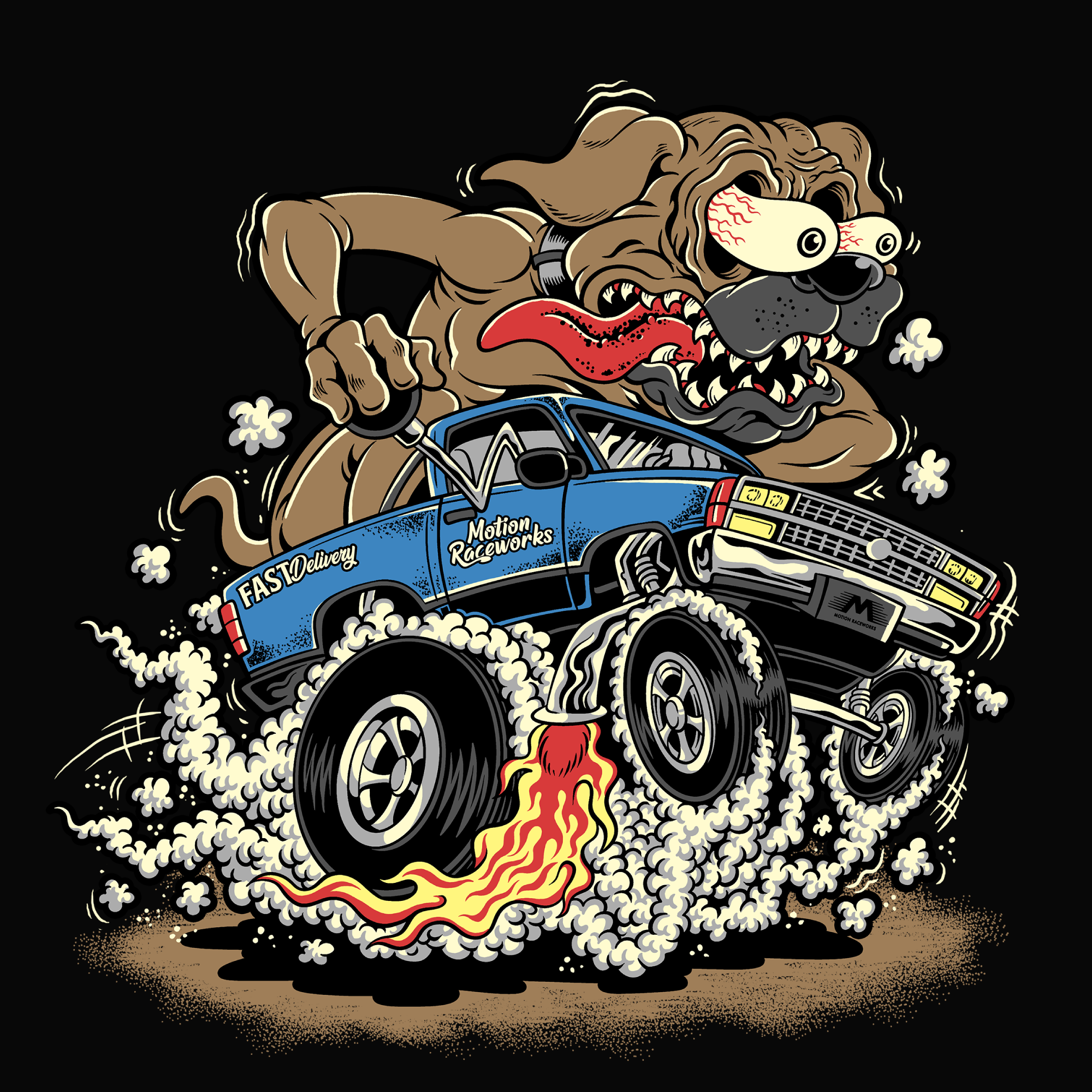 Vintage Hotrod OBS Truck BoxerFink Graphic T-Shirt - Classic Car Enthusiast Apparel for Car Shows & Casual Wear