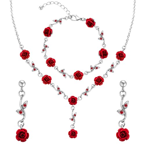 Silver Chain&Red Rose