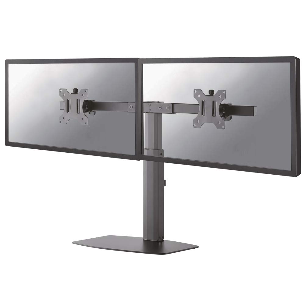 Newstar FPMA-D865DBLACK Adjustable Tilt Swivel Monitor Stand for 10-27 Inch Screens - Ergonomic Height Adjustable Desk Mount with 360° Rotation - Perfect for Home Office, Gaming & Workspace Setup (Black)