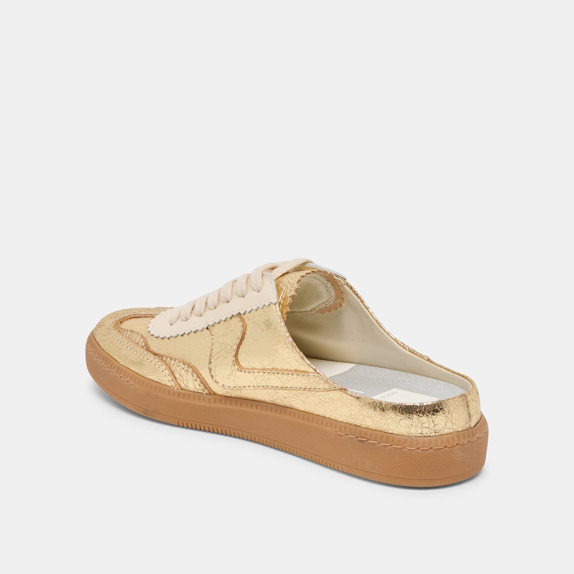 Distressed Leather Gold Slide Sneakers for Women & Men - Comfortable Casual Shoes for Walking, Gym, and Everyday Wear