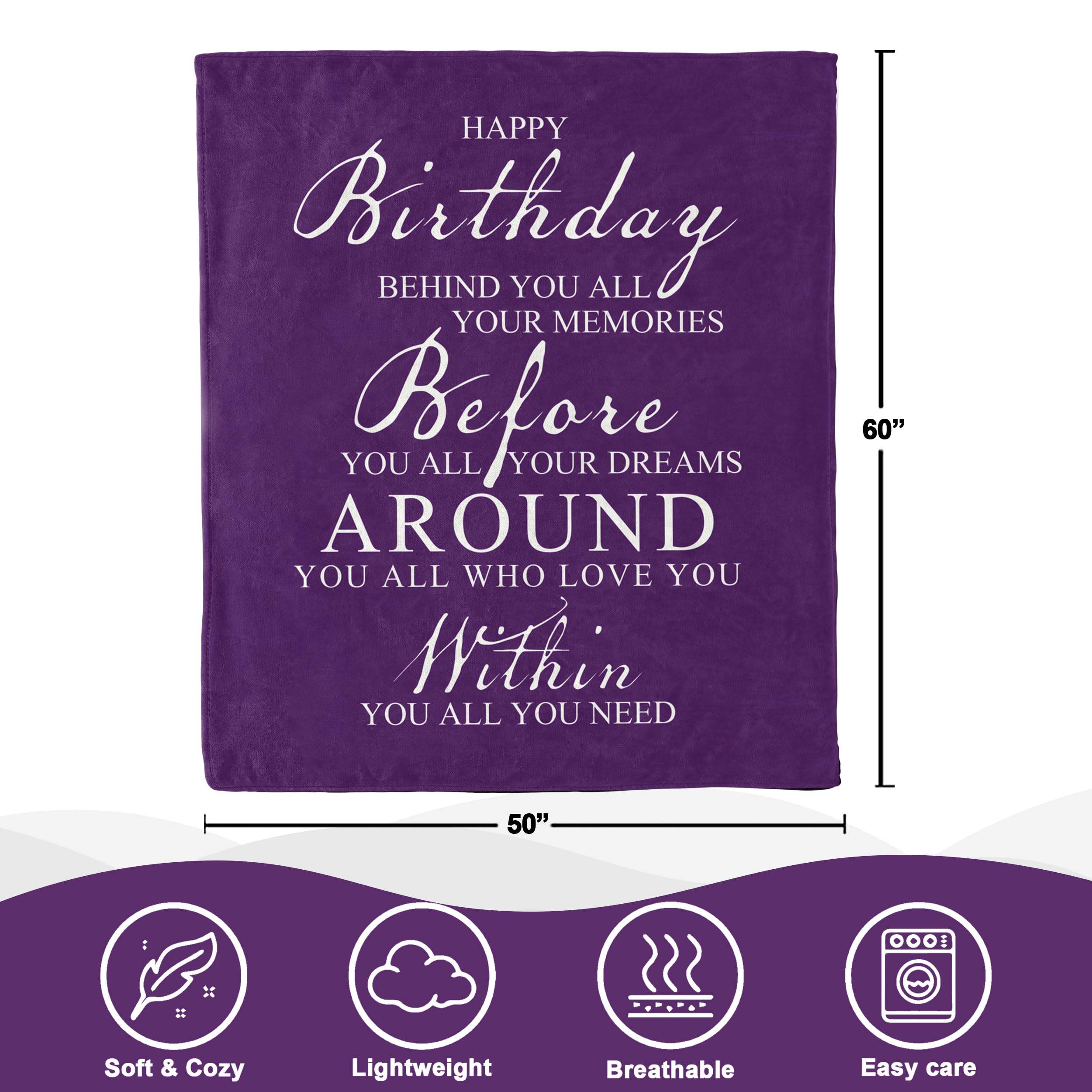 Soft Purple Birthday Throw Blanket 60