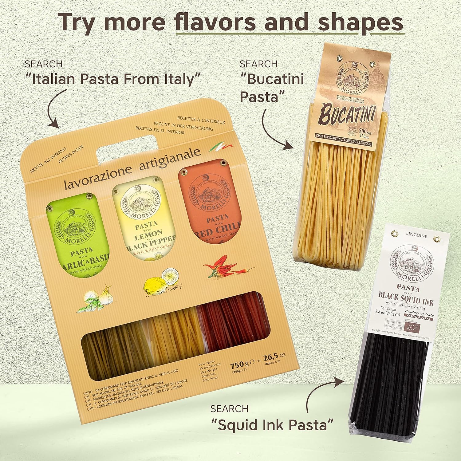 Morelli Black Squid Ink Linguine Pasta - 250g | Authentic Italian Seafood Pasta | Perfect for Gourmet Dinners & Special Occasions