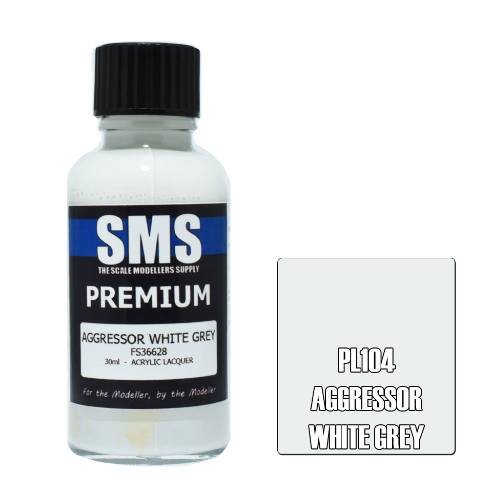 Premium 30ML Airbrush Paint - Aggressor White Grey Acrylic Lacquer for Model Kits, Miniatures & Automotive Art - Fast Drying & High Coverage