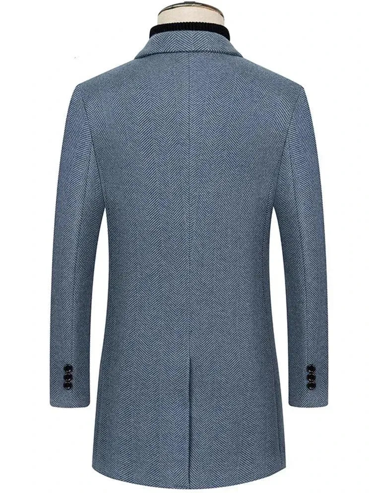 Single-Breasted Men's Coat - Classic Slim Fit Wool Overcoat for Business & Formal Wear | Perfect for Office, Weddings & Winter Outfits