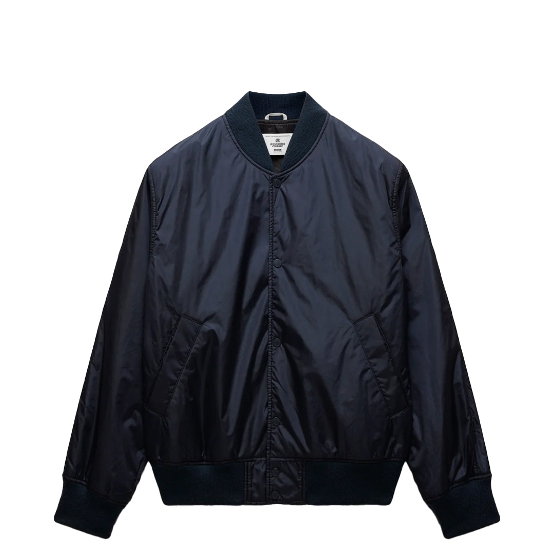 Econyl Satin Nylon Stadium Jacket for Women - Water-Resistant Lightweight Windbreaker - Perfect for Outdoor Sports, Running & Casual Wear (Navy Blue)