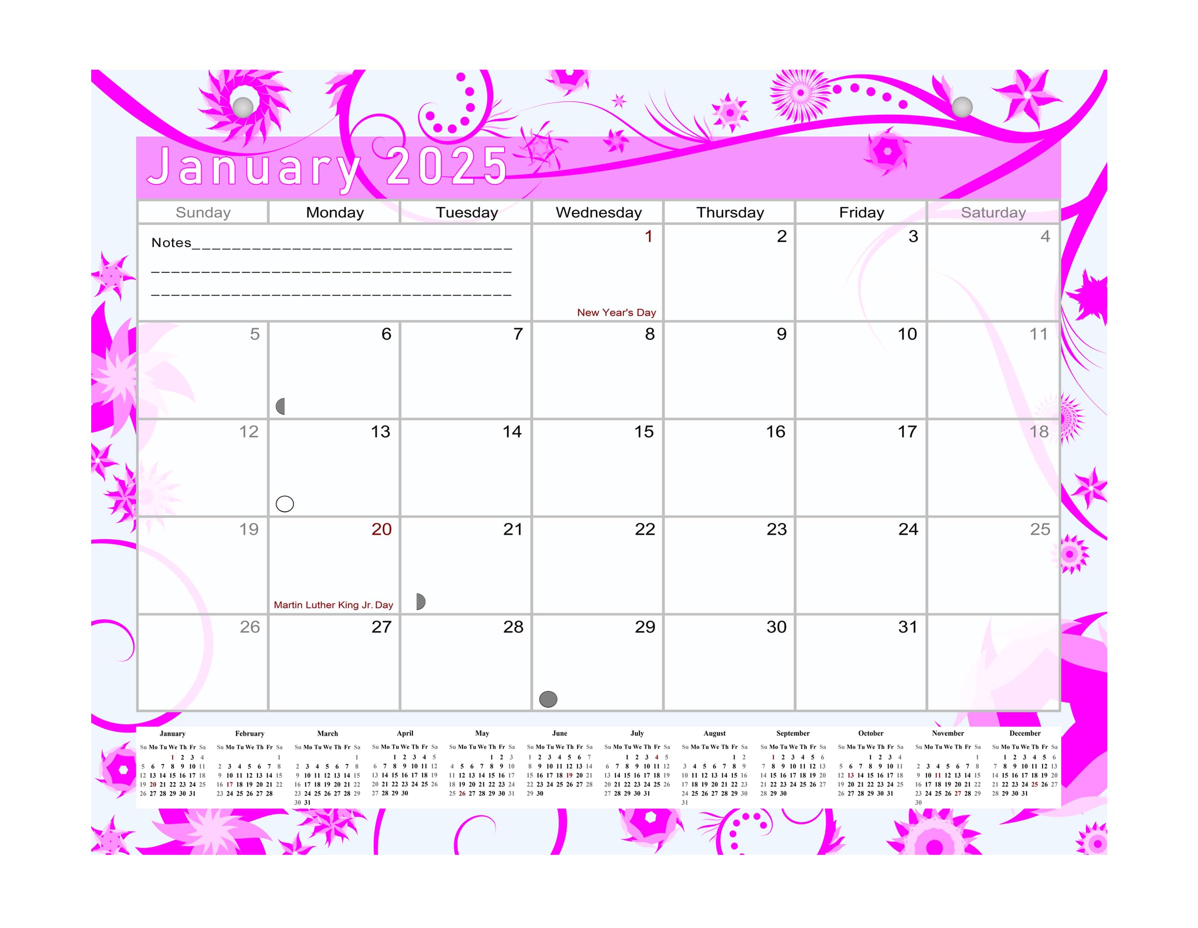 2024-2025 18-Month Magnetic Desk Calendar & Wall Planner - Monthly Organizer with Bonus Stickers (Edition #10) for Office, Home, School & Gift Giving