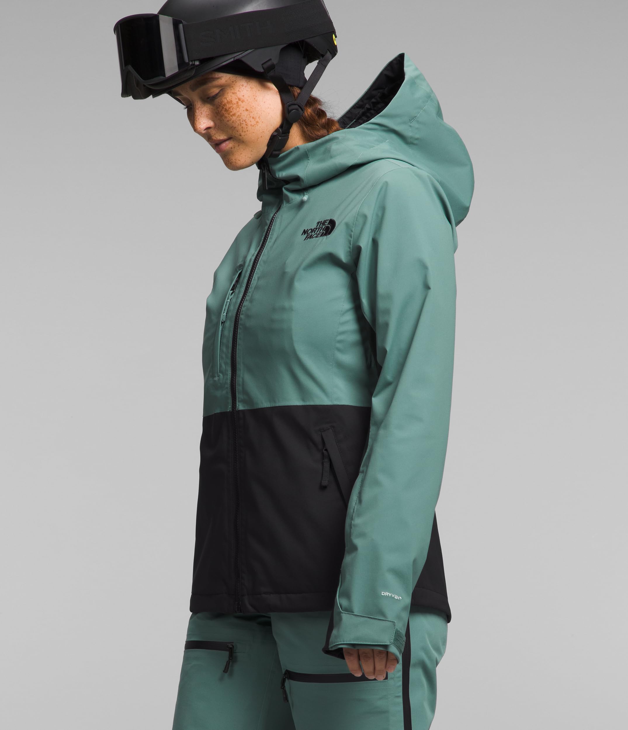 The North Face Women's Freedom Stretch Jacket - Waterproof Hiking Jacket for Outdoor Adventures (Standard & Plus Size, Dark Sage/TNF Black, Large) - Perfect for Camping, Trekking & Winter Sports