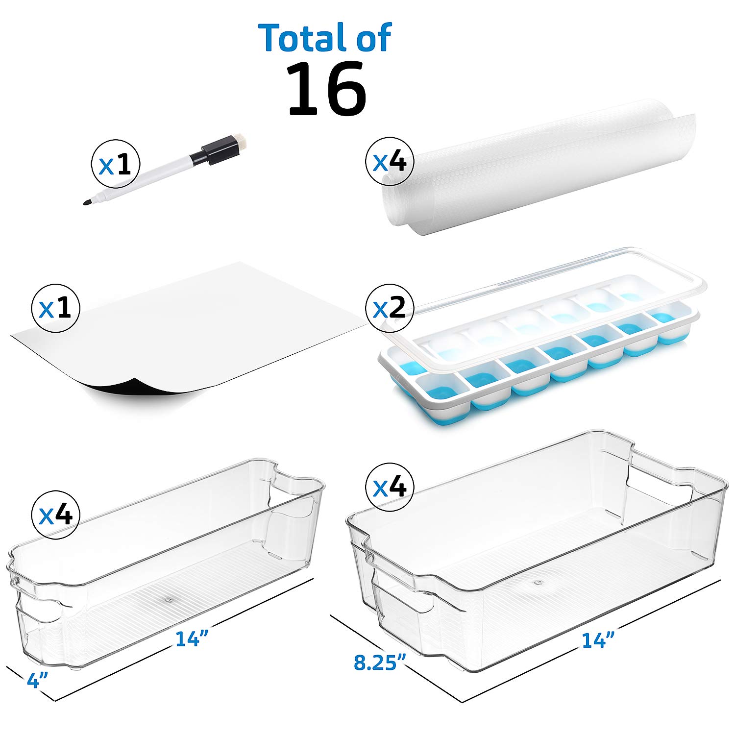 10-Piece BPA Free Fridge Organizer Bins Set - Refrigerator & Freezer Storage Containers for Food Organization | Perfect for Kitchen Pantry, Meal Prep & Space Saving