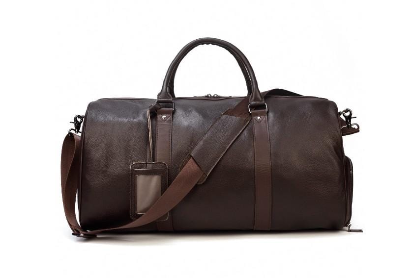 Premium Brown Leather Weekender Bag for Men & Women - Durable Travel Duffel for Weekend Getaways & Business Trips