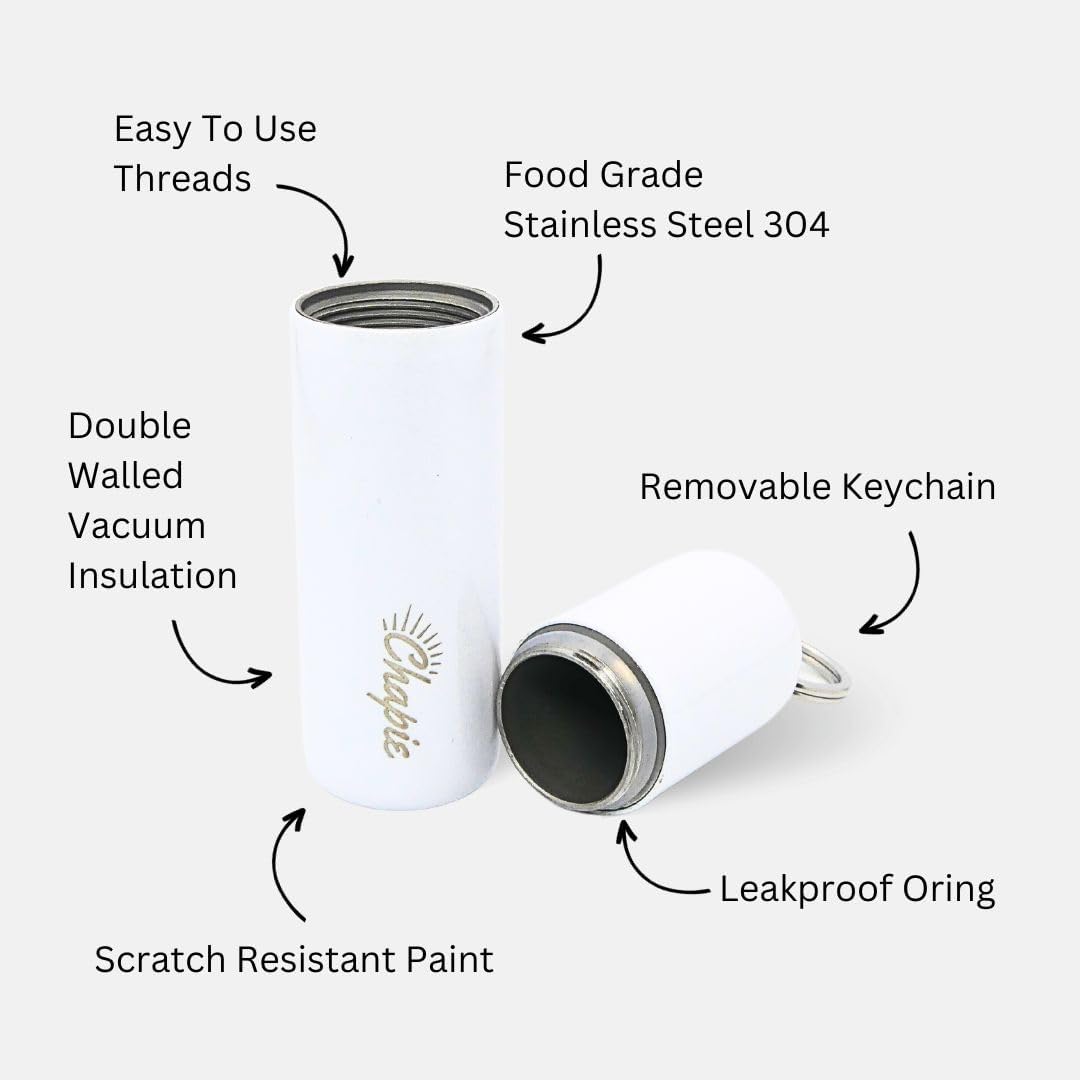 OG Vacuum Insulated Lip Balm Keychain Holder - 3 Pack Pearlescent Fall Colors | Prevents Melting & Messes | Perfect for Travel, Gym & Everyday Use