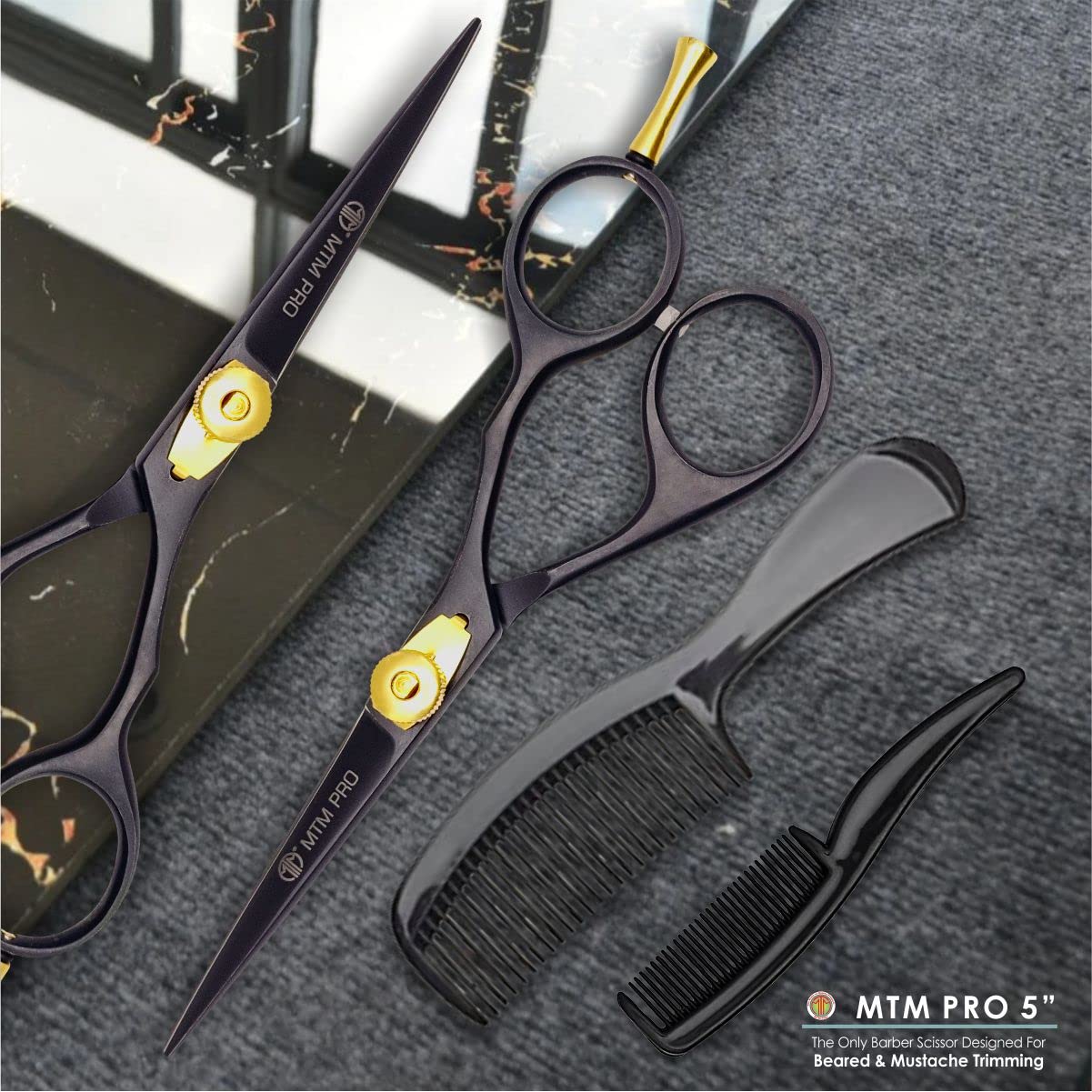 Professional Beard & Mustache Scissors with Comb - 5