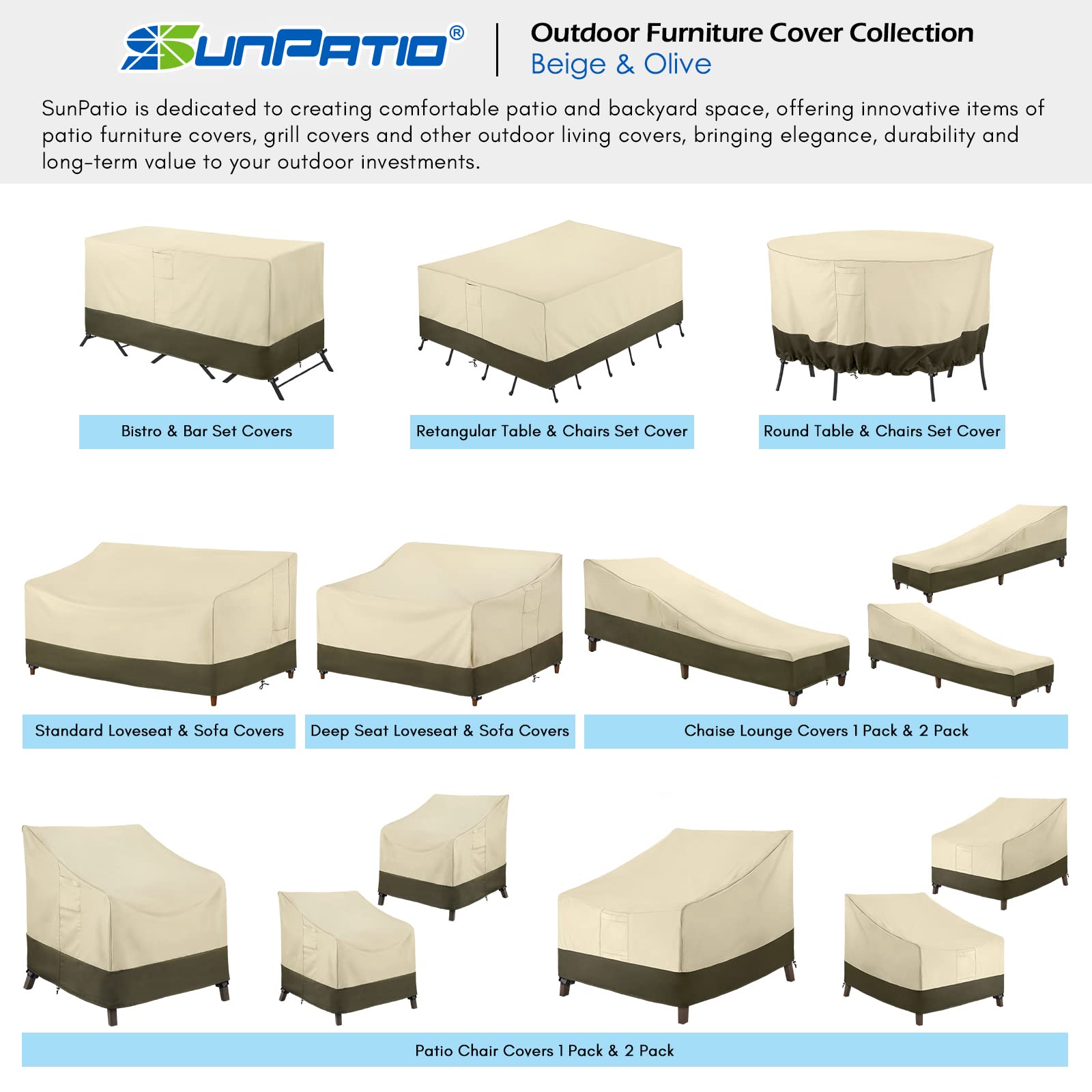 SunPatio Waterproof Outdoor Couch Cover - Heavy Duty Patio Furniture Cover for Oversized Sofa, Loveseat & Bench (90