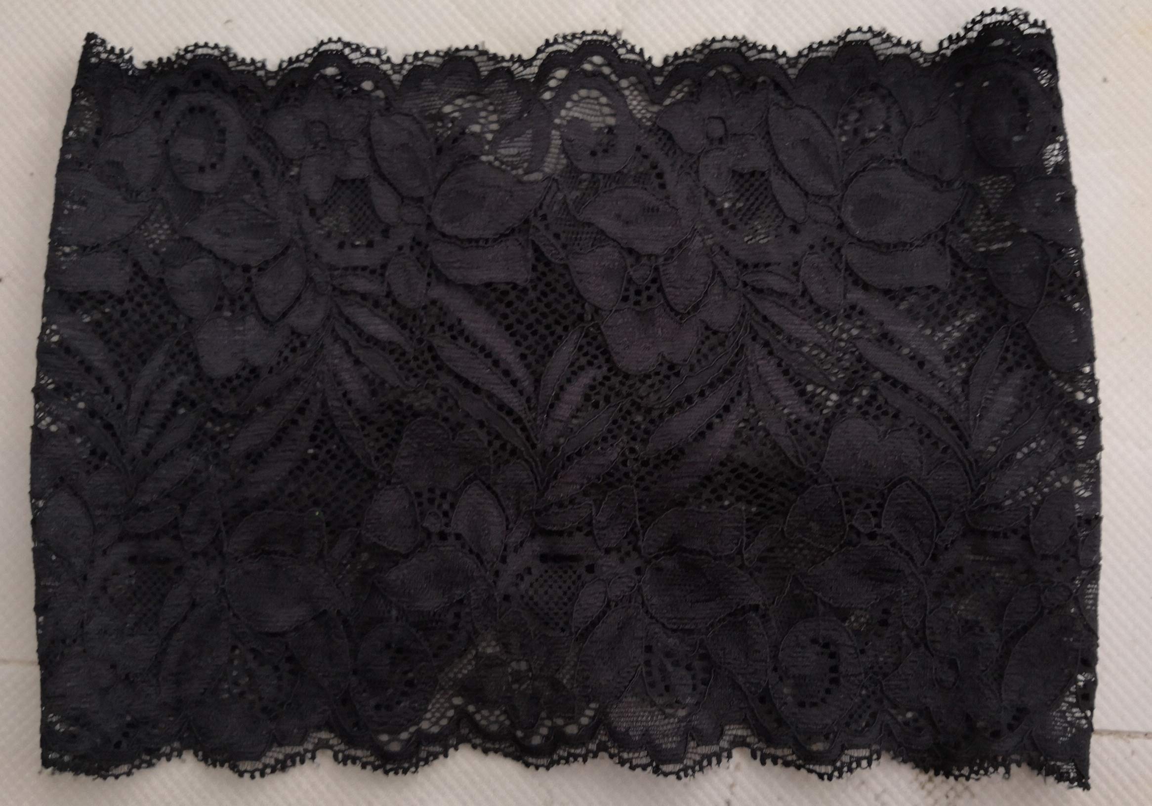 Stretch Lace Turban Headbands for Women - Wide Yoga Headwraps & Fashion Hair Accessories (Black) - Perfect for Yoga, Workouts, and Everyday Style