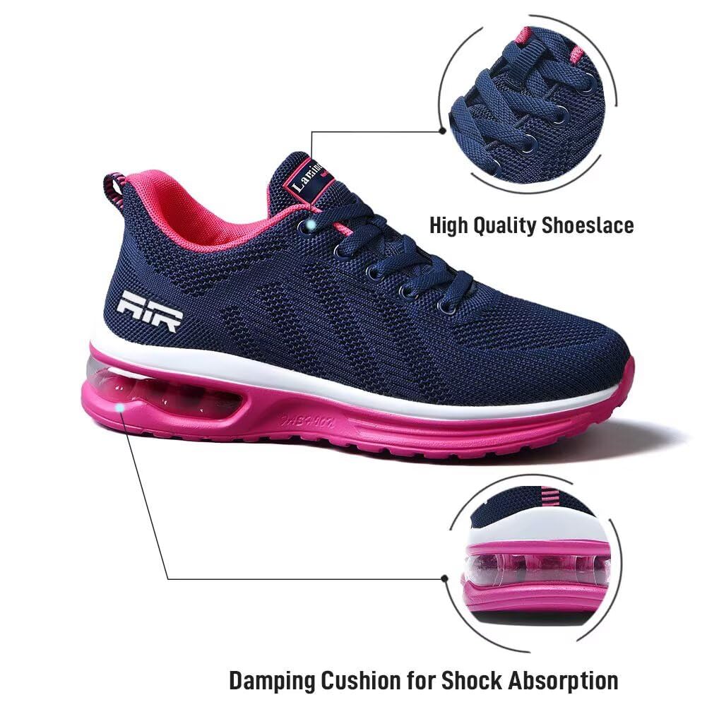 Lamincoa Women's Lightweight Walking & Running Shoes - Breathable Mesh Tennis Sneakers with Non-Slip Air Cushion for Gym, Workout & Sports | Perfect for Jogging, Fitness Training & Daily Wear