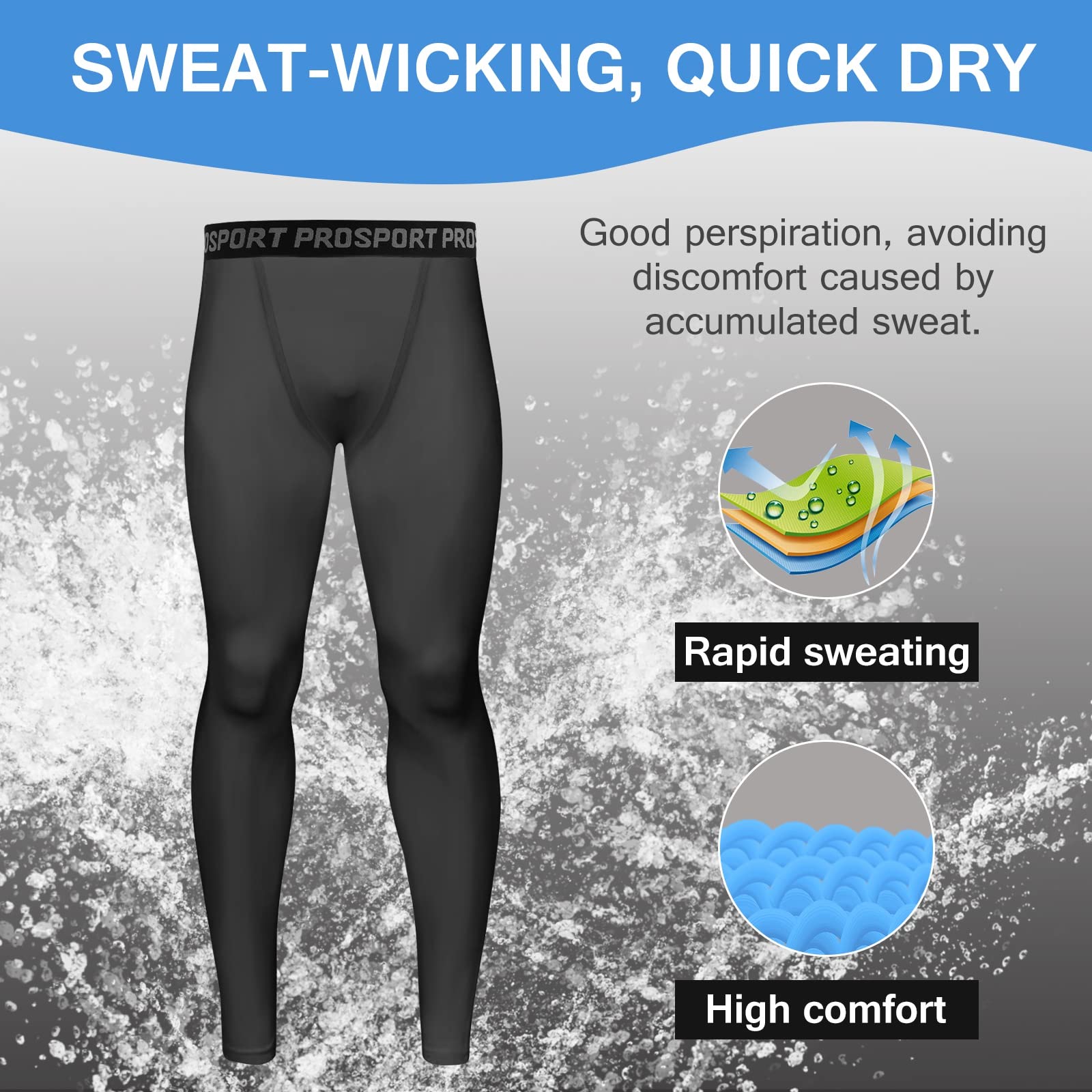 2 Pack Men's Compression Pants - Quick Dry Workout Leggings & Athletic Base Layer Shorts for Running, Gym, Cycling | Moisture-Wicking Sports Underwear for Skin Protection & Comfort